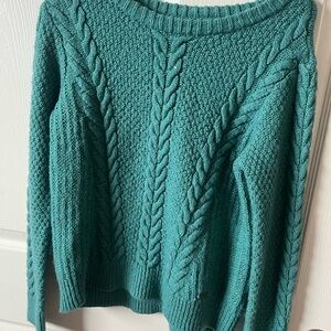 Hollister Women's Turquoise Cable Knit Sweater